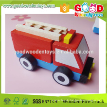 ASTM Certified Good Wooden Spielzeug Kleine Größe Massivholz Mini Truck für Feuerwehrleute